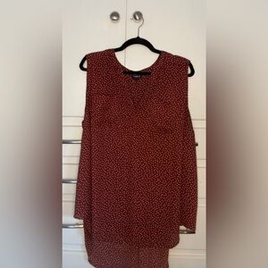 Torrid Burgundy Polka Dot Sleeveless Harper Blouse